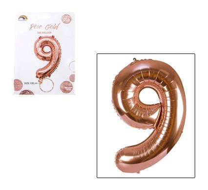 Rose Gold Foil Balloon Helium - Birthday Party Decoration, Anniversary Numbers 0 to 9 ... - Number 4