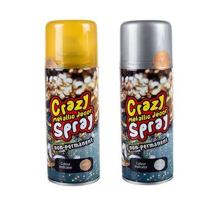 Crazy Metallic Gold and Silver Party Spray - Non Permanent