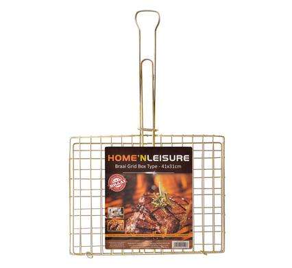 Metal Braai Grid Chicken Flatey Box Grill 41X31Cm