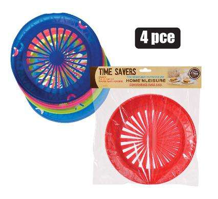 Plastic Standard Paper Plate Holders 4Pc Set, Random Colours, Easy Fit
