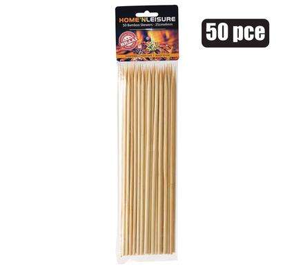 Bamboo Wood Skewers Home And Leisure 25Cm Long 50Pc 4Mm, Braai Skewers