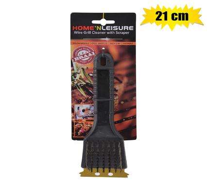 Metal Wire Brush Braai Grill Cleaner, Nylon Handle 21Cm, Scrapper For Tough Grime