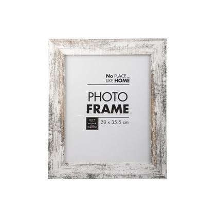 Picture-Frame Wdn White Stressed 28x35cm