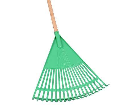 Combo Plastic Rake Complete with Wooden Handle in Green