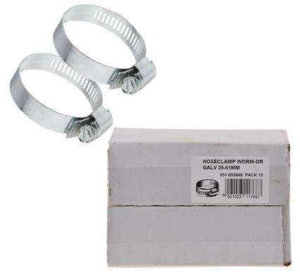 Hoseclamp Worm-Dr Galv 25-51mm