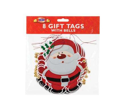 Xmas Gift Tag Giant Santa With Bell