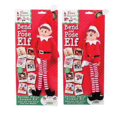 Xmas Sundry Naughty Elf Poseable 30Cm