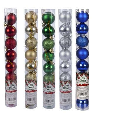 4cm 8 Piece Christmas Balls Tube (5 Piece Set)