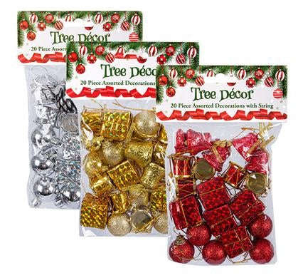 Christmas Tree Decorations 20 Piece Set with String