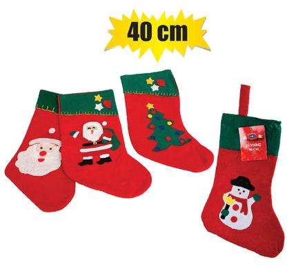 Xmas Stocking 40Cm Asstd