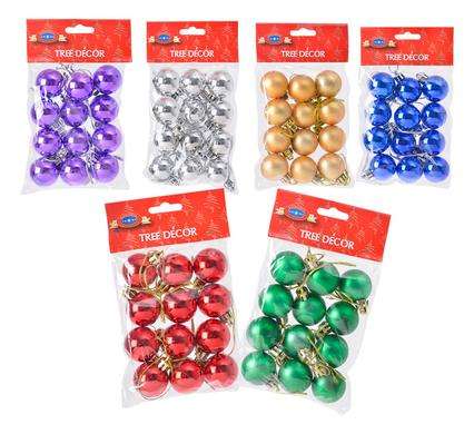 Xmas Tree Decor Balls 12Pc 3Cm