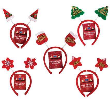 Xmas Dress Up Headband Santa Asstd