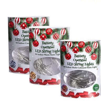 Christmas Lights LED String Lights 50 LED 5m, Battery Operated
