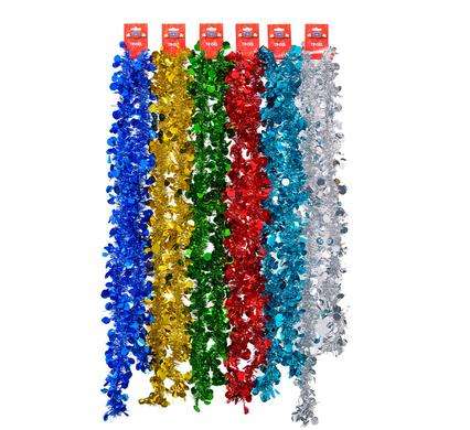 Garland of Shiny Sparkling Christmas Tinsel Decoration - 10 cm x 2 m