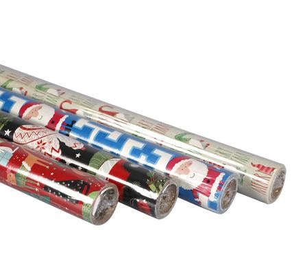 Christmas Stationery Gift Wrap 10m Bulk 4 Pack