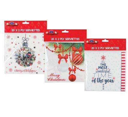 Xmas Sundry Serviettes 2Ply Pk-20