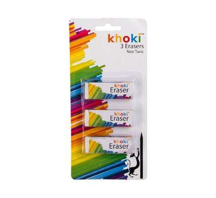 Khoki 3 Piece Eraser Pack - Non Toxic