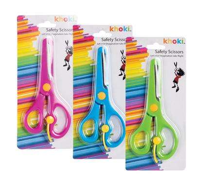 Khoki Toddler Scissors, Safety Traning Scissors for Kids, Plastic Children's Safety Scissors