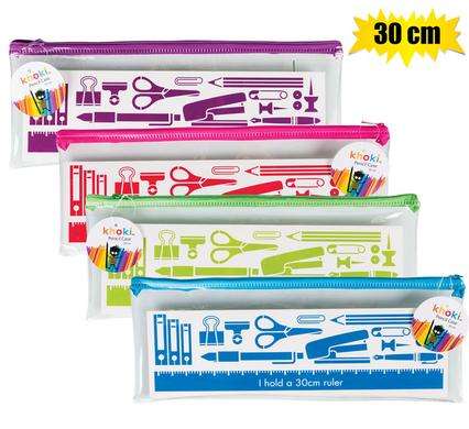 Clear Plastic Pencil Case with Zip - 30cm in Length
