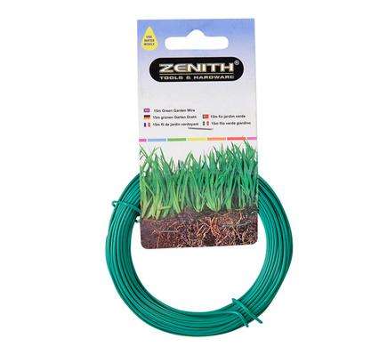Zenith Green Sturdy Plastic Coated Garden/Household Tie Garden Training Wire - 15m