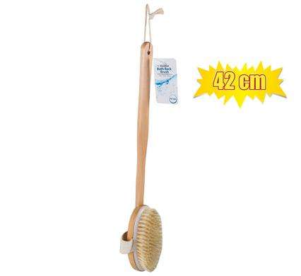 Bath Basics, Long Wooden Handle Body Brush, Exfoliating Brush - 42 cm