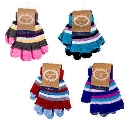 Childrens Warm Knitted Gloves 1 x Pair Closed and 1 x Open Finger