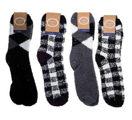 Snuggly Bits Ladies & Mens Unisex Socks - Chequered Designs Assorted Colours