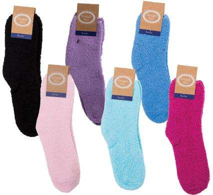 Snuggly Bits Microfibre Plain Colour Ladies Socks - Assorted Colours