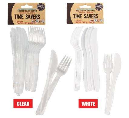 Knifes and Forks Set 10 Piece - Plastic Cutlery Set (5xKNIVES+5xFORKS)