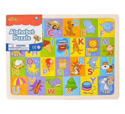PUZZLE JIGSAW WOOD 26PC ALPHABET 40x30cm