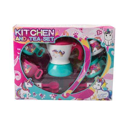 Unicorn Kitchen & Tea Set, 9pc Toy Play Set - Teapot, Teacup, Teaspoon