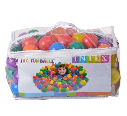 Intex "Fun Balls" Plastic Multi-Colour Balls Set with Case, 100pc