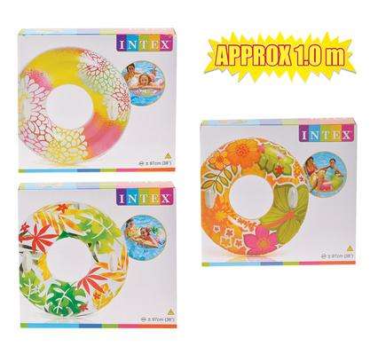 Intex Inflatable Pool Tubes- Assorted Designs and Colours - Fun in the Sun - 97 cm