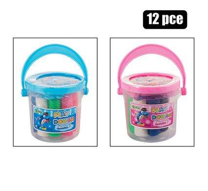 Kids Indoor And Outdoor Educational 12Pc Play Dough In A Bucket 2Pc Boys And Girls Set, Blue And ...