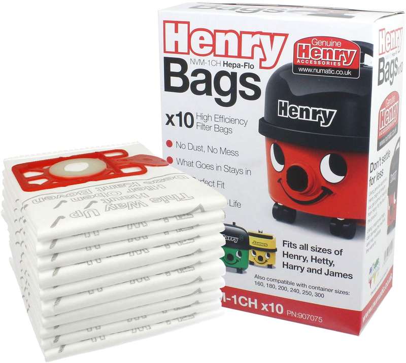 Replacement Numatic Disposable Vacuum Filter Bags, 1CH Hepaflo Filter Bags ( Pack of 10 )