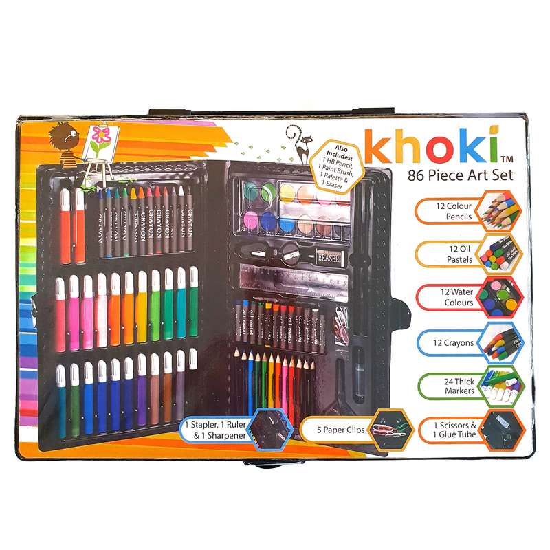 Khoki Art Set 86pc in Fold Up Carry Case