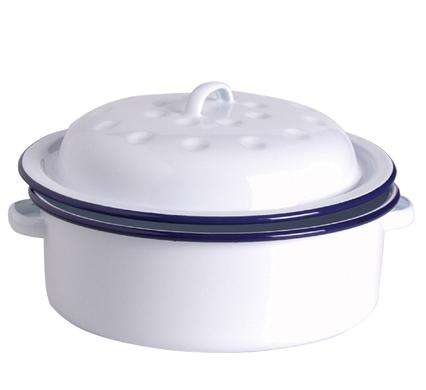 Enamel Roaster 26cm, White