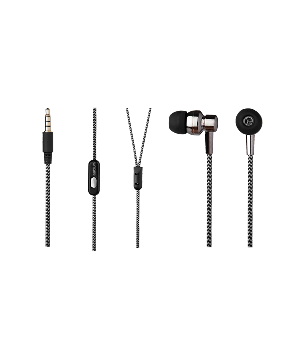 Stereo Earbuds Earphones With Mic, Electro Painted Design