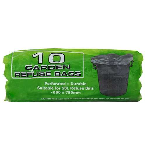 Green Refuse Bag, Indoor or Outdoor Refuse - 750 x 950 mm - 6 Pack