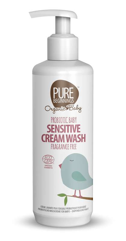 Pure Beginnings Probiotic Baby Sensitive Cream Wash Fragrance Free 250ml Enriched with Probiotics...