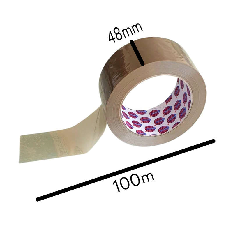 Eurocel 6 Pack Brown Packaging Tape 48mm x 100m Heavy Duty Shipping Tape For Packaging, Carton Se...