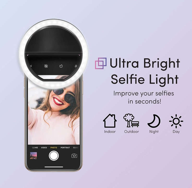 Battery Operated Selfie LED Ring Light Portable Clip-on