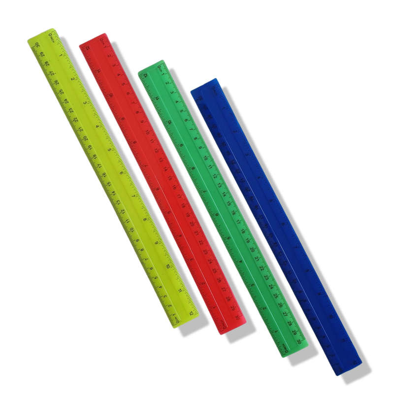 Stationery Ruler 30cm, School Home or Office [4pc] Ruler Set