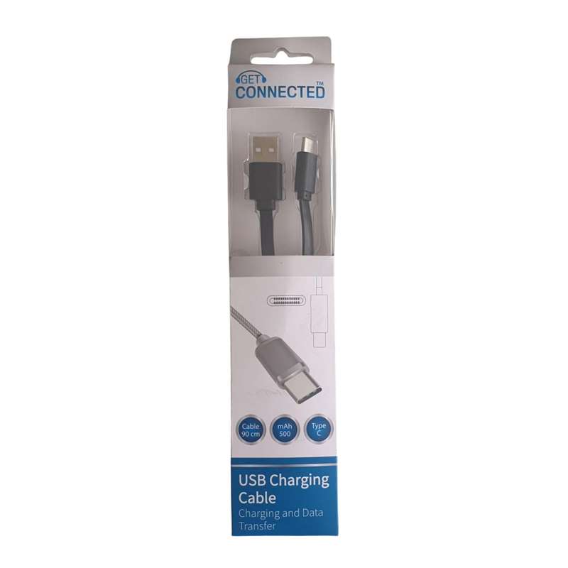 Get Connected USB 2.0 to Type C Phone Charging Cable and Data Transfer, 90cm Cable Length
