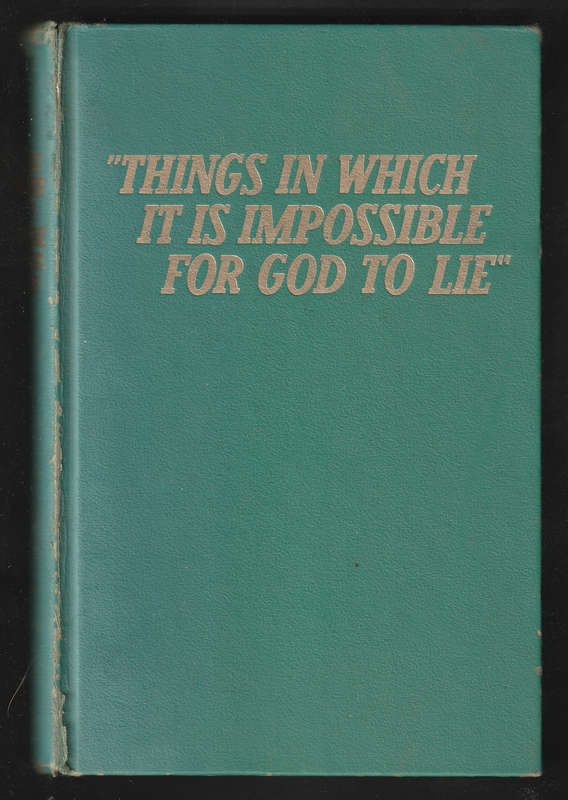 Things In Which It Is Impossible For God To Lie