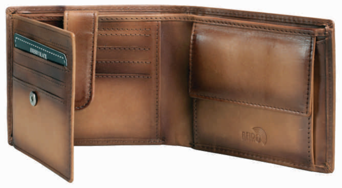 Johnny Black Kalahari 8CC Leather Wallet - RFID | Burnished Tan