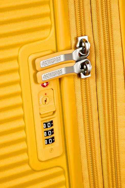 American Tourister Soundbox 67cm Medium Spinner-Expandable | Golden/Yellow
