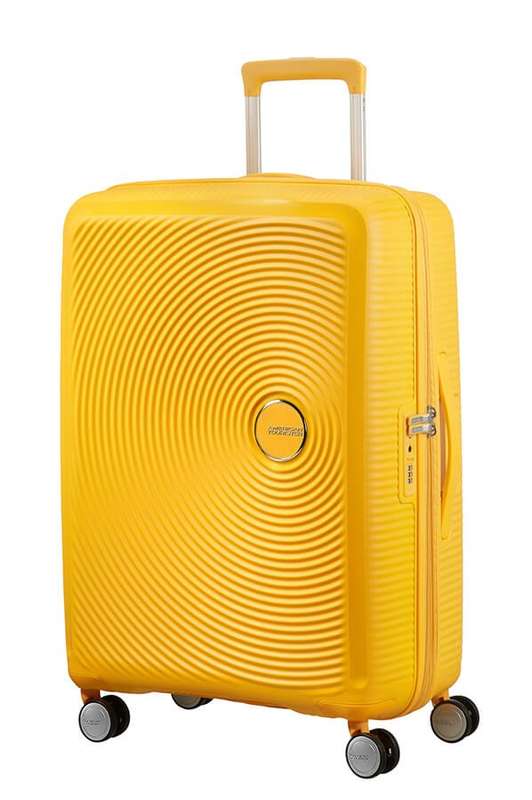 American Tourister Soundbox 67cm Medium Spinner-Expandable | Golden/Yellow