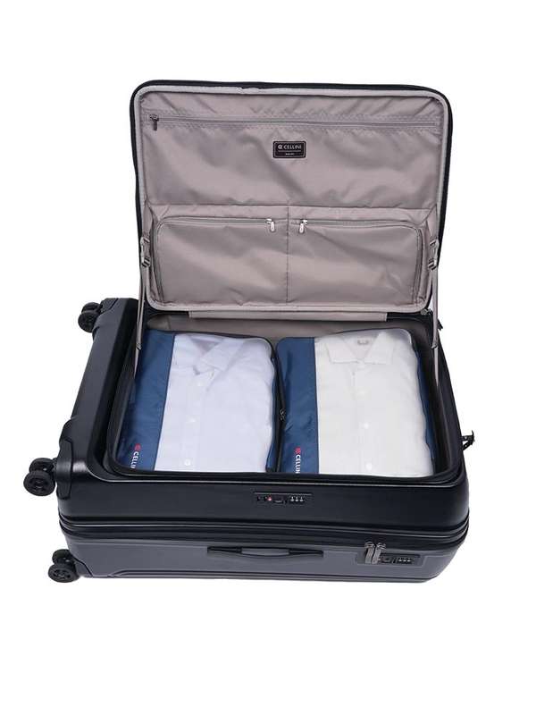 Cellini Tri Pak Large 4 Wheel Trolley Case Includes 2 Large Packing Cube |Black
