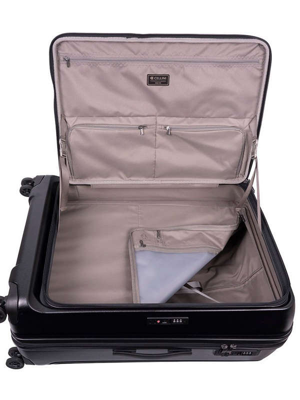 Cellini Tri Pak Large 4 Wheel Trolley Case Includes 2 Large Packing Cube |Black
